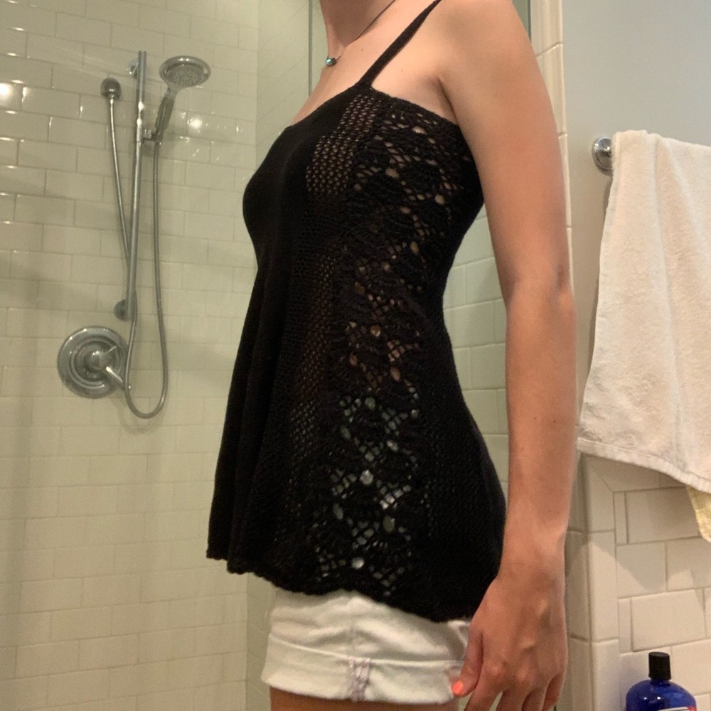 Sam Edelman knit partially sheer tank top